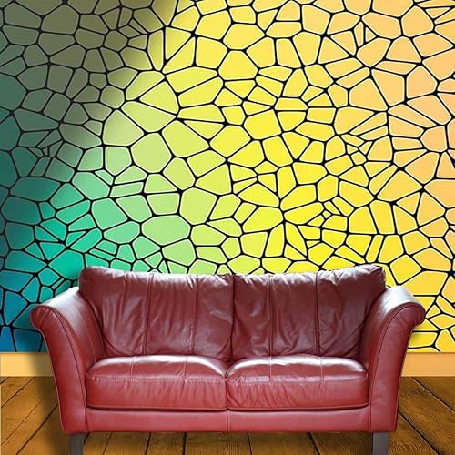 Miniatura 3 de Papel Tapiz para Pared De Sala Elegante Yellow Backsplash Wallpaper Mosaic Decor Art for Bedroom Easy to Clean (W) 59" X(H) 48"