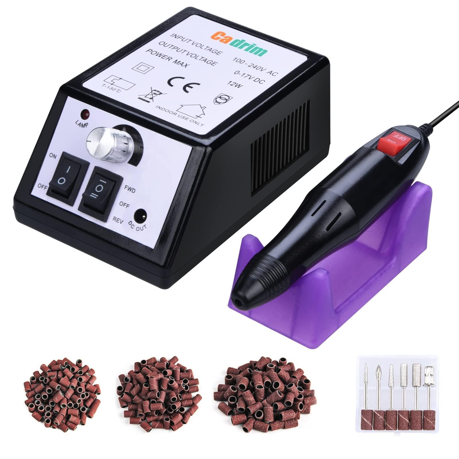 Cadrim Professionelle Elektrisch Nagelfräser, 20000 u/Min Nagelfräser für Gelnägel, Fräser Maniküre Pediküre Set, Elektrische Nagelfeile für Nagelstudio Persönliche DIY-Maniküre (Schwarz)