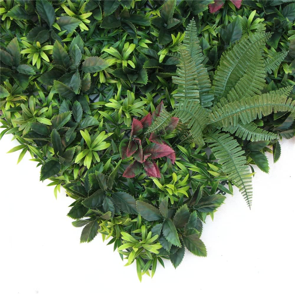 ULAND Artificial Ivy Greenery Wall Panel 40"x40" – UV-Resistant Faux Leaf Privacy Fence Screen for Outdoor Garden, Patio, Balcony & Indoor Wall Décor (B051, Set of 1)