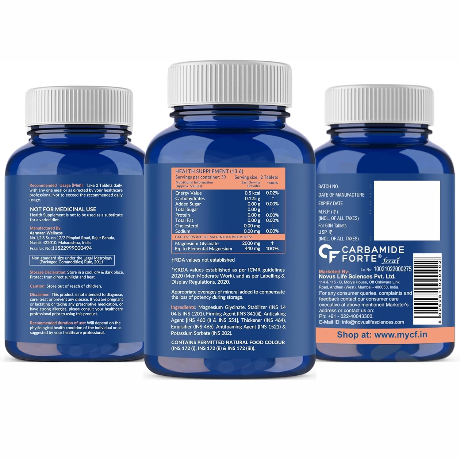 Carbamide Forte Chelated Magnesium Glycinate Supplement 2000mg Per Serving | Magnesium Supplement Supports Muscle Recovery & Better Sleep - 60 Veg Tablets — Amazon image 11