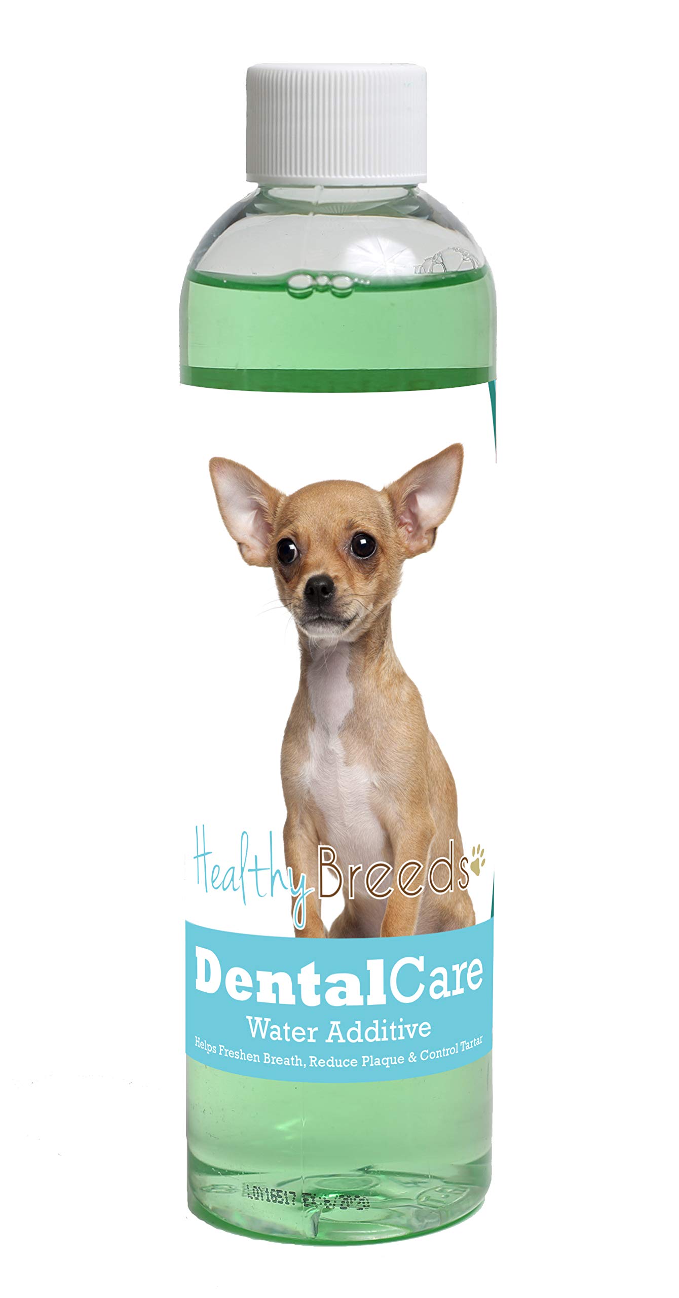 Healthy Breeds Dog Dental Care Water Additive for Chihuahua - Helps Freshen Breath, Reduce Plaque &amp; Control Tartar - Mint Flavor - 8 oz