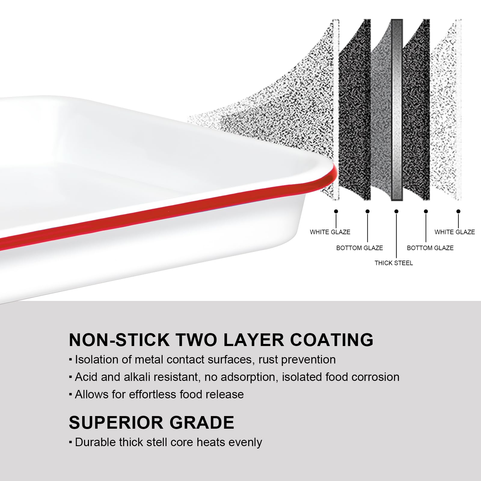 Webake Enamel Baking Sheet - 9x13 Nonstick -4 Webake Enamel Baking Sheet - 9x13 Nonstick -4