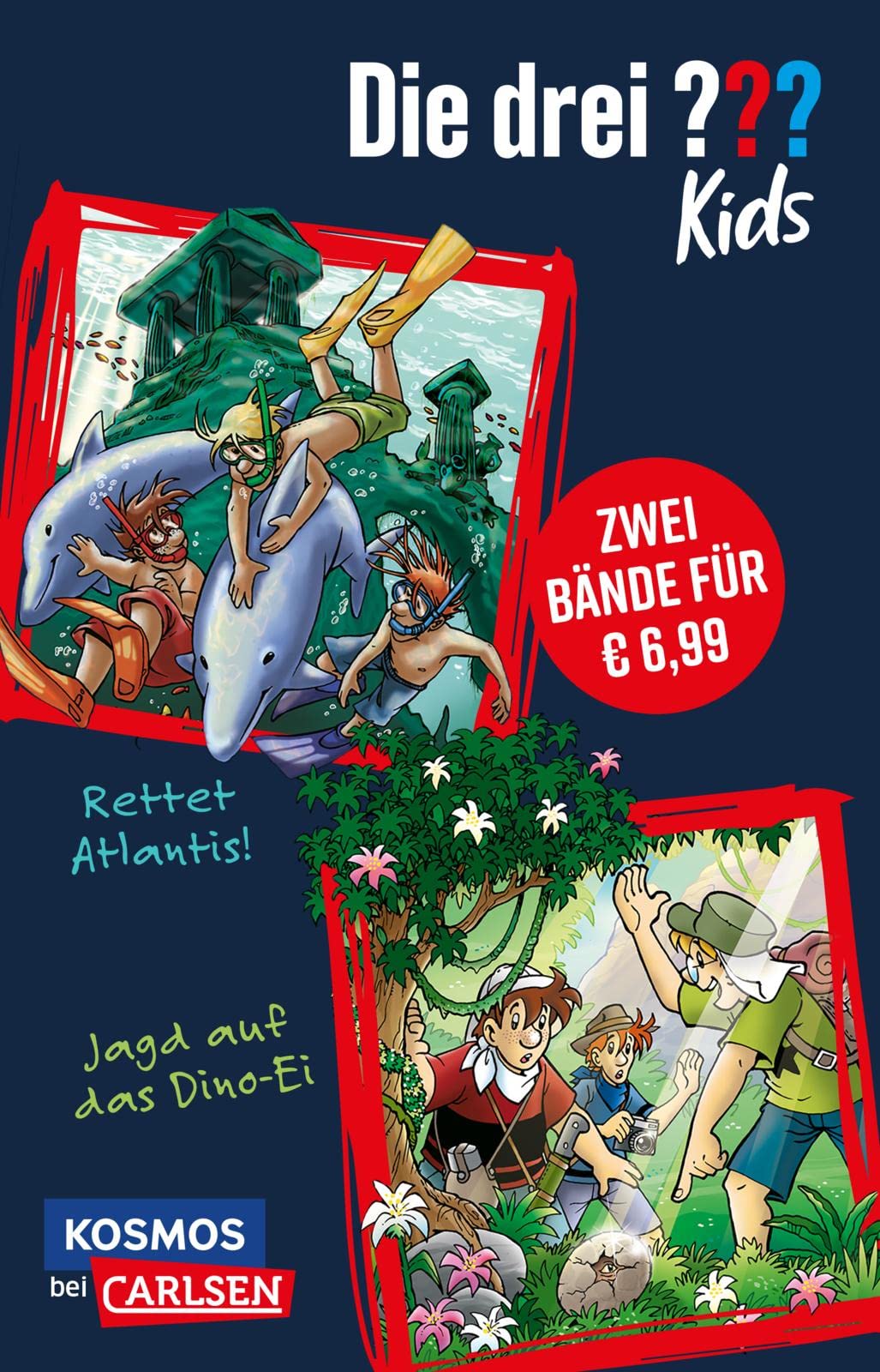 Die drei ??? Kids: Doppelband - Enthält die Bände: Rettet Atlantis! / Jagd auf das Dino-Ei: Zwei spannende Fälle für Spürnasen ab 8!