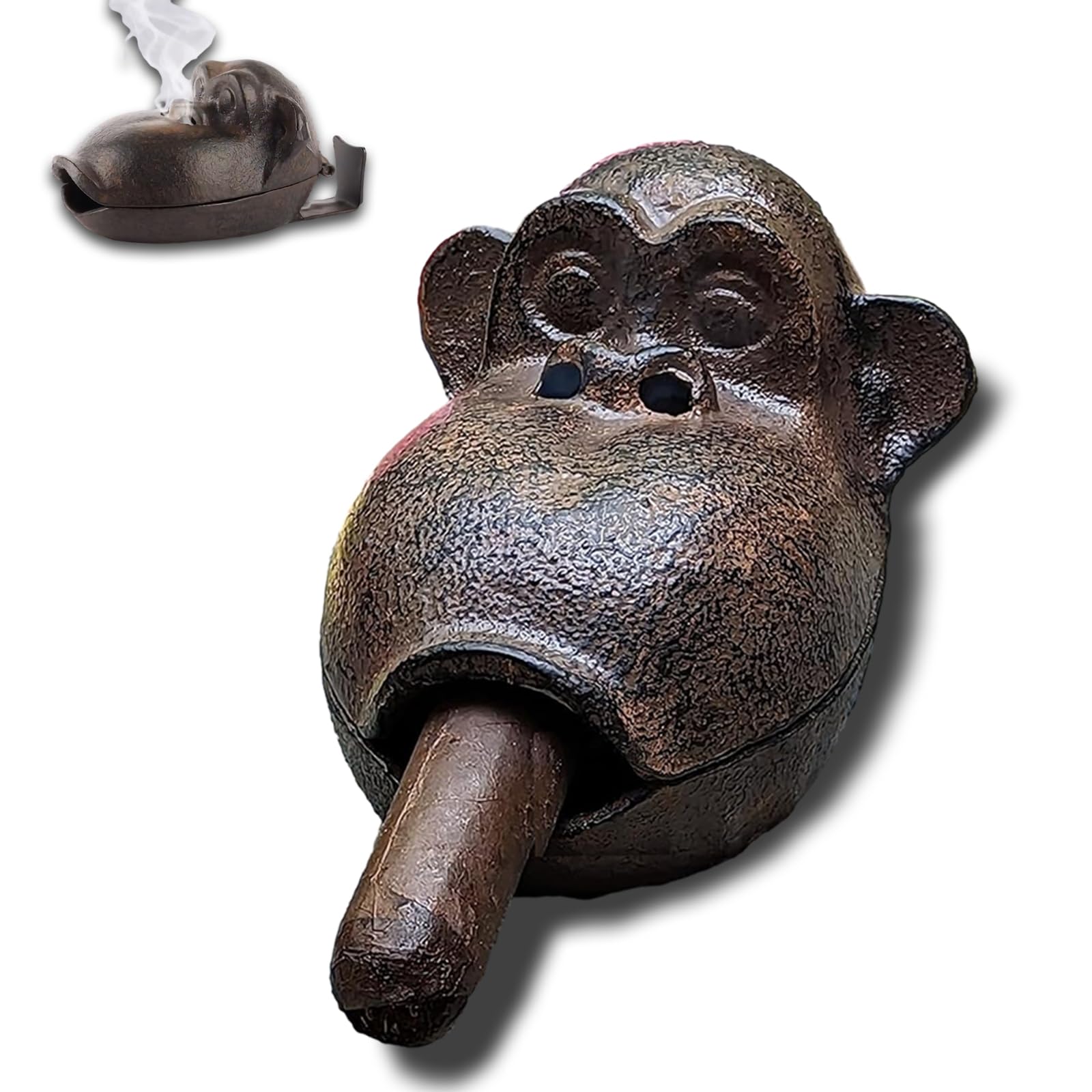 Cigar Ashtrays, Monkey Ashtrays for Smokers,Ashtrays for Patio Indoor Home Decor Garden Cast Iron,Cigar accessories for Men,Cigar Gifts for Men Unique