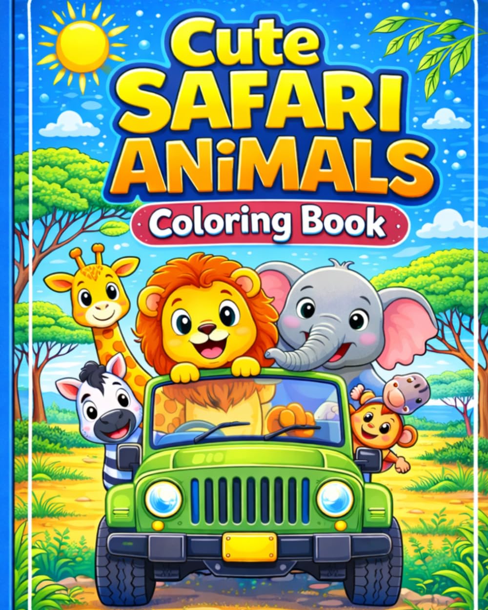 Safari Animals Coloring Book for Kids: Fun and Easy African Animals | Cute Safari Coloring Pages for Kids Ages 3-6