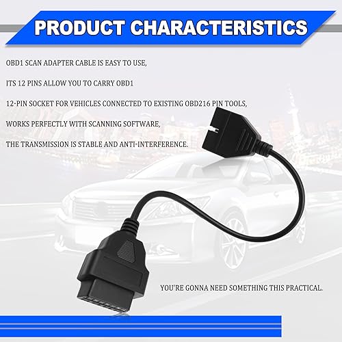 Miniatura 6 de Adaptador OBD, adaptador electrónico para vehículos GM, reemplazo del cable del conector OBD1 a OBD2