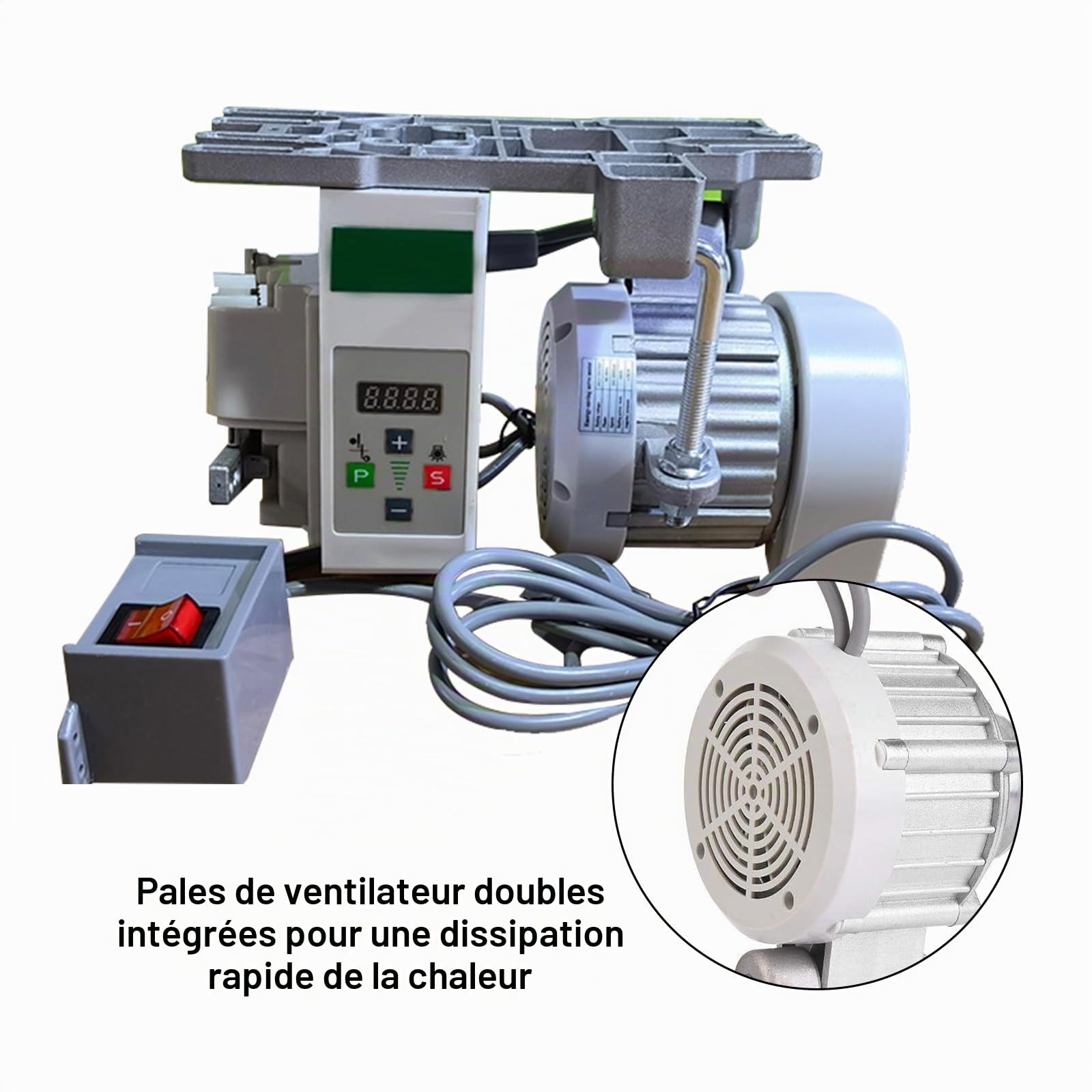 Moteur Machine à Coudre éLectrique, Moteur Machine à Coudre Industrielle 220V 750W Servomoteur à économie D'énergie 200-6500 Tr/Min Pour Machines à Coudre Industrielles Domestiques