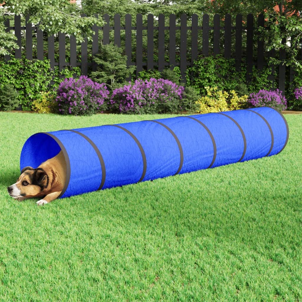 Túnel para perros azul de poliéster, diámetro 50 x 300 cm, con bolsa de transporte y piquetas, túnel de juego plegable para perros, gatos, animales pequeños, tienda de campaña para interior y
