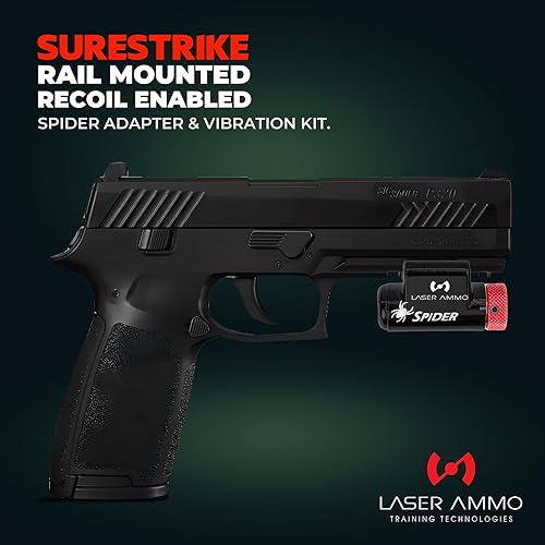 Miniatura 2 de Laser Ammo Adaptador Spider y kit de vibración, láser de entrenamiento con retroceso montado en riel SureStrike (clase I, 3.5 mW) para tu pistola de