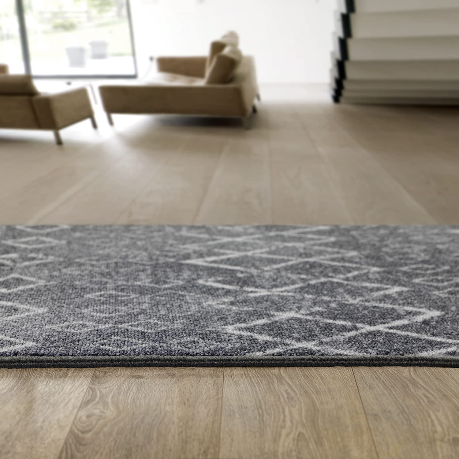 Antep Rugs Läuferteppich – Marokkanisches Boho Design, 5,4x25,4cm, Rutschfeste Gummiunterseite, 100% Polypropylen