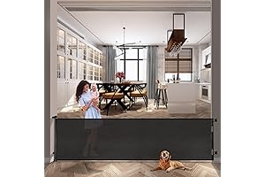 dearlomum Premium Retractable Dog Mesh Gate (118 Inch Extra Wide) - Best...