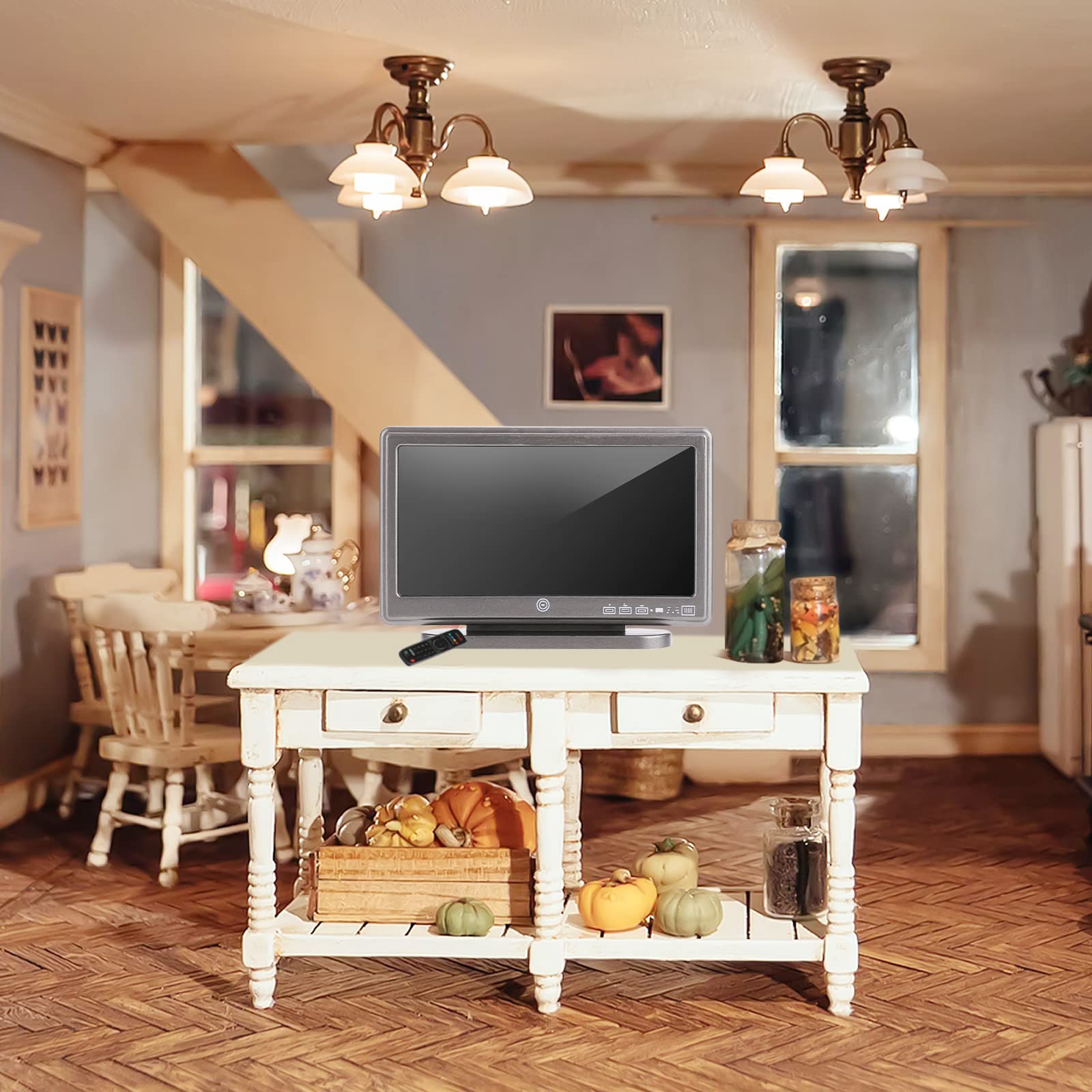 Mini TV Für Puppenhaus | Retro Fernseher Deko | PLA Miniatur Möbel Zubehör