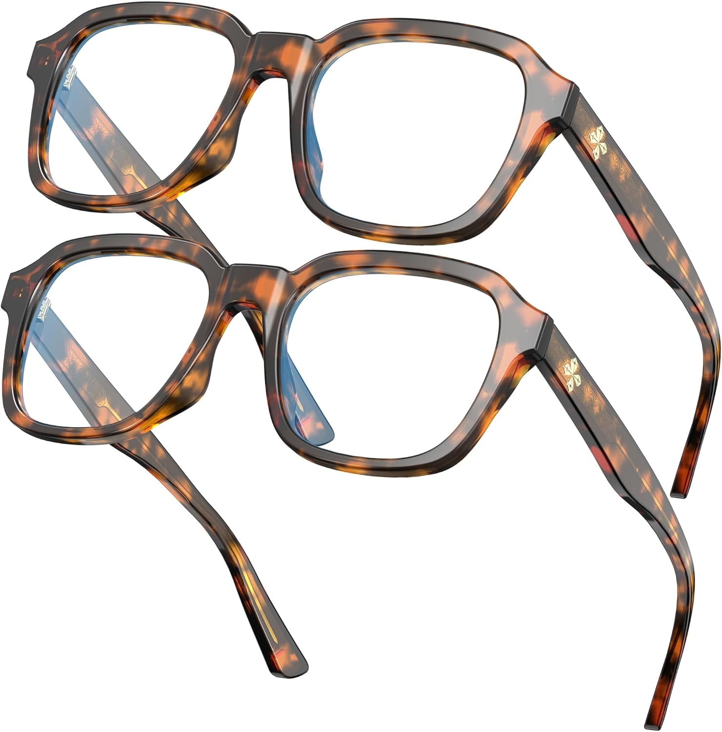 VISOONE Oversized Square Blue Light Blocking Glasses Fashion Computer Eyewear for Women and Men BENNETT