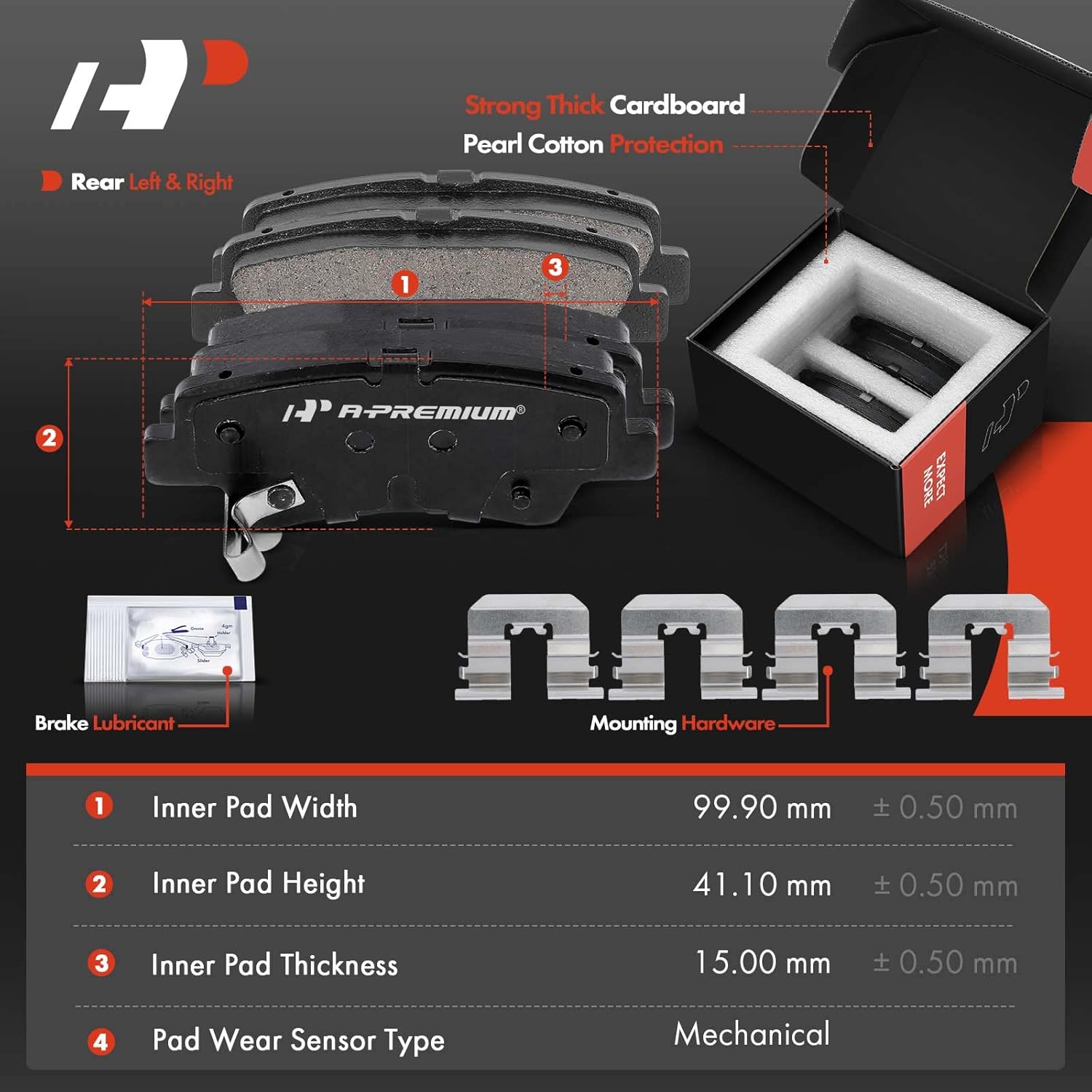 A-Premium Front Vented & Rear Solid Disc Brake Rotors + Ceramic Pads Kit Compatible with Select Hyundai and Kia Models - Elantra, Elantra Coupe, Elantra GT, Veloster, Forte, Forte Koup, Forte5, 12-PC