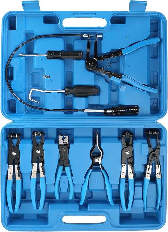 ATPEAM 9pcs Hose Clamp Pliers, Long Reach Wire Spring Hose Clamp Pliers