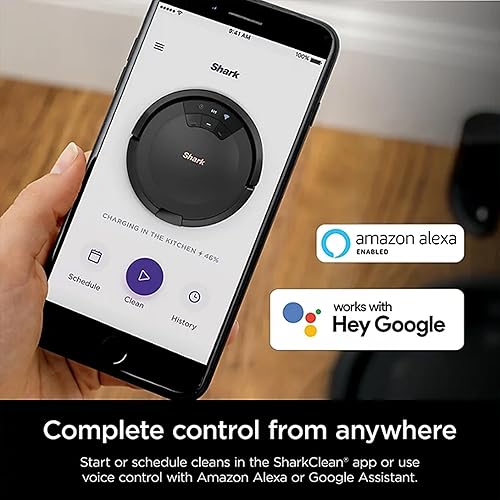 Miniatura 6 de Shark ION Robot Aspiradora, Wi-Fi conectado con cepillos laterales de doble filo, UR755, color negro