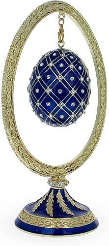 Miniatura 3 de BestPysanky Huevo de Pascua con esmalte azul en forma de huevo en forma de huevo