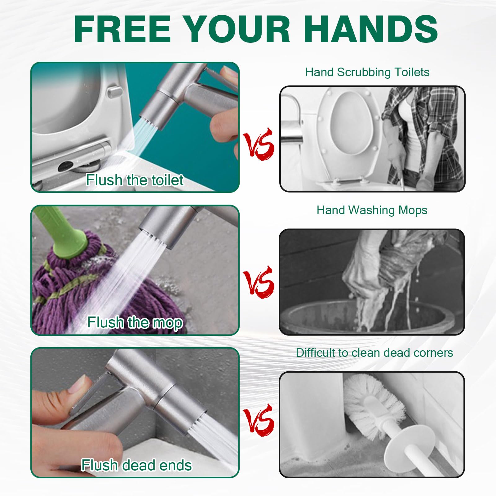 Bidet ze stali nierdzewnej, zestaw prysznicowy do WC, prysznic ze stali nierdzewnej i zestaw do rozpylania pieluszek dla niemowląt, głowica prysznicowa, prysznic dla zwierząt, oszczędność wody do