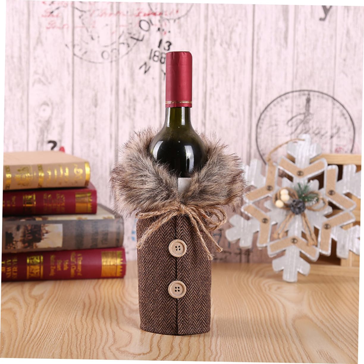 DOITOOL 2pièces Housse pour Bouteille de Vin Décoration de Fête de Noël de Housses Cadeau de Fête de Noël