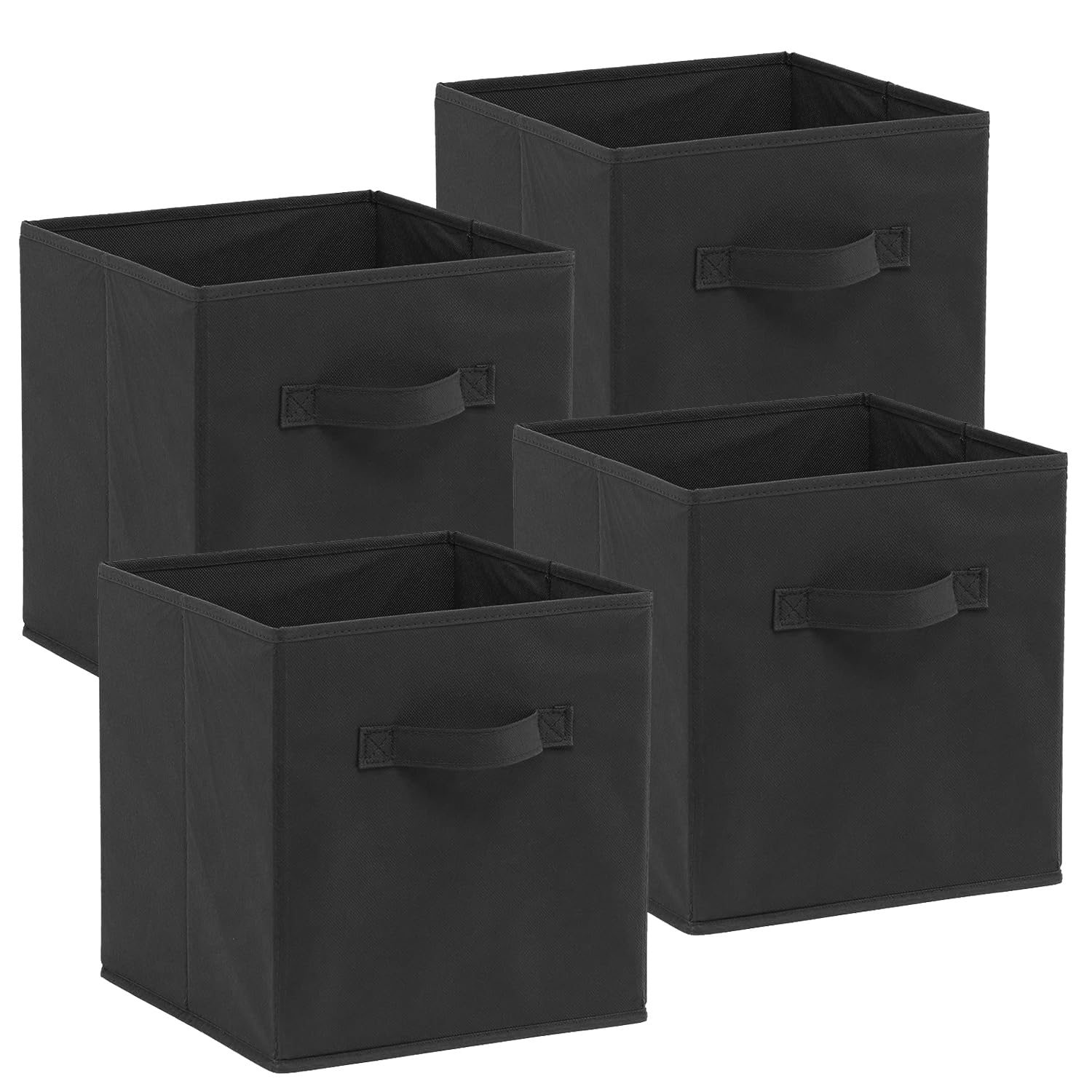 LAXIS® Pooh Storage Cubes, Collapsible Storage Bins for Shelves, Closet Cube Organizer Bins, Storage Box for Clothes, Wardrobe Organizer, Storage Baskets for Shelves, Home Storage Organizer (Black)