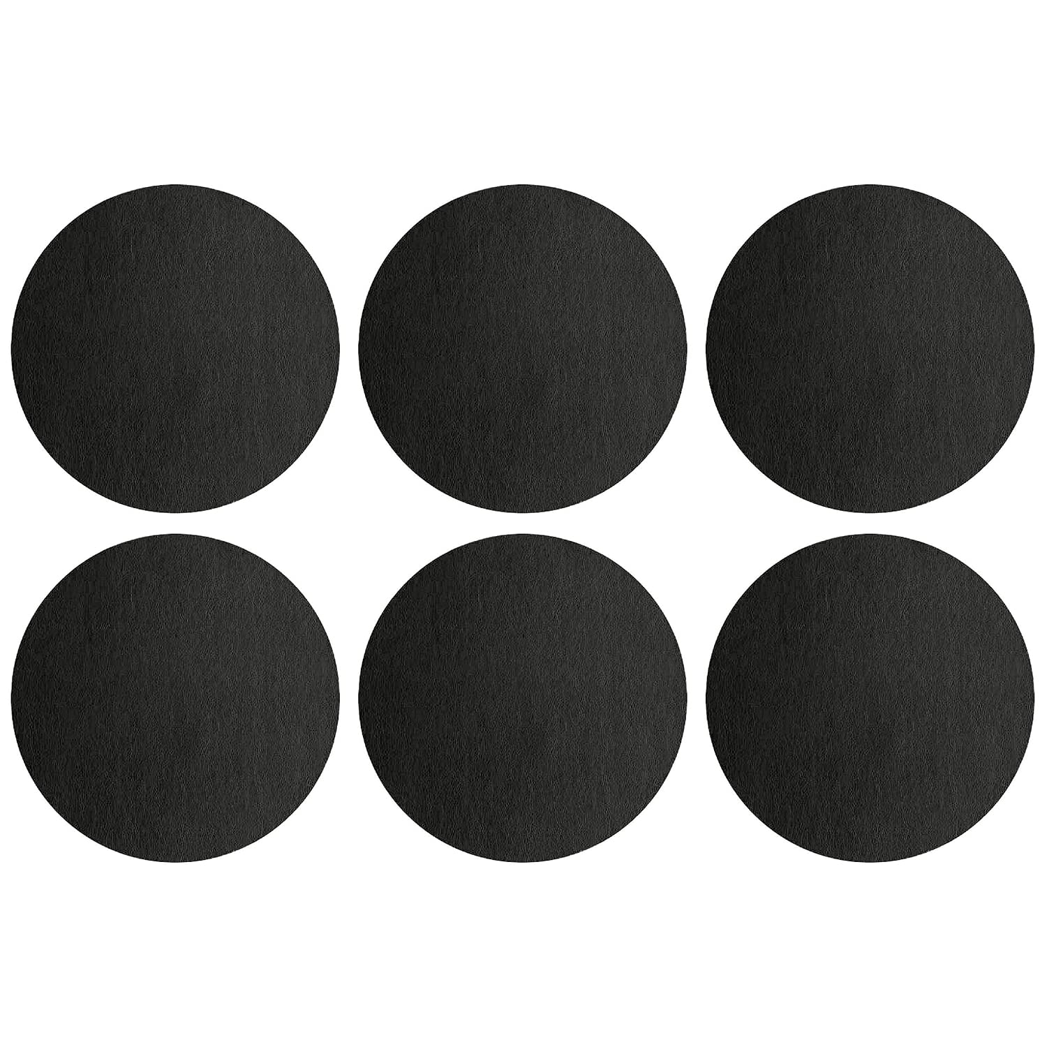 ASA Selection 7855420 Lederoptik Tischset, Ø 38 cm, Polychlorid, schwarz (6 Stück)