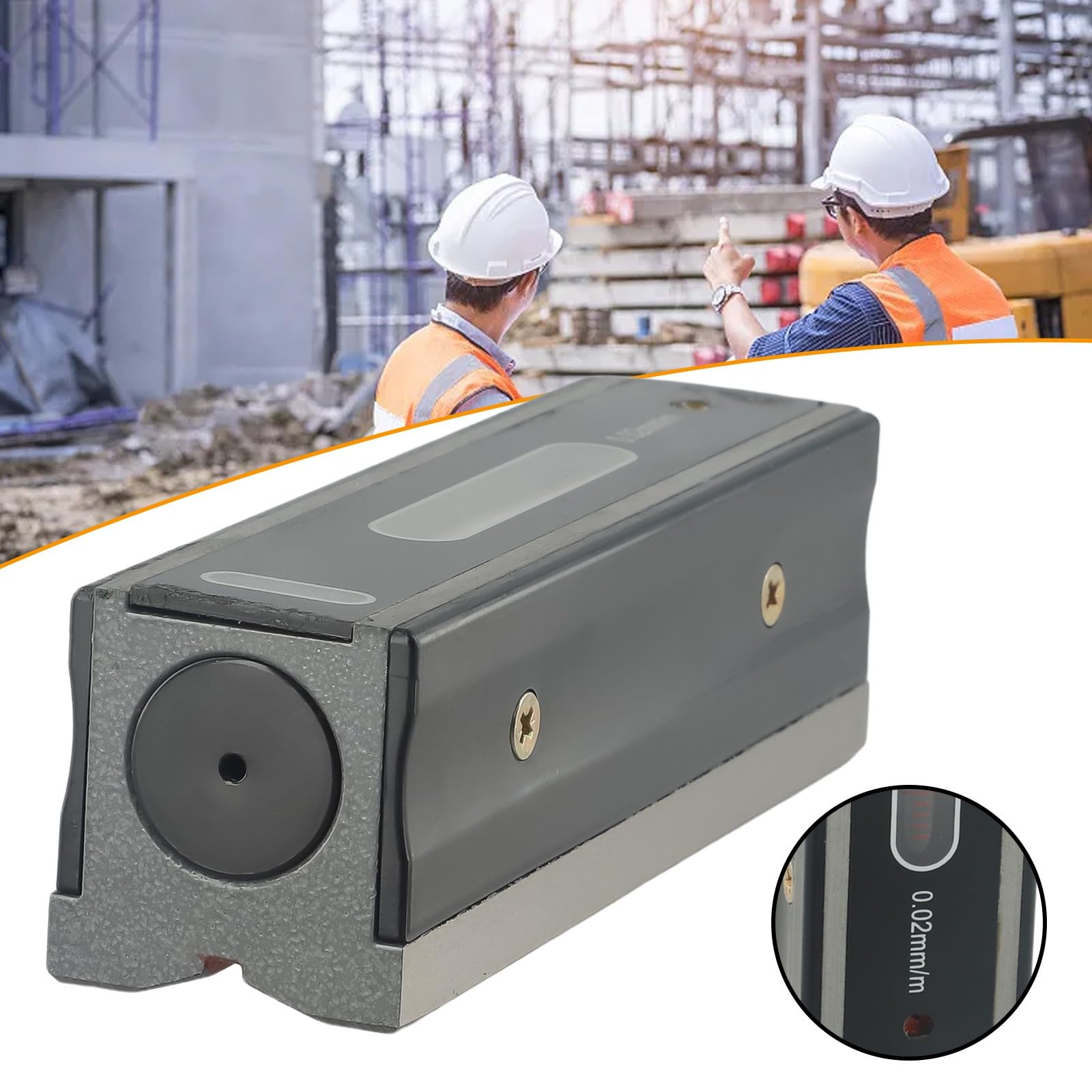 ZYWUOY Industriel pour niveau à bulle, longueur 100/150/200 mm avec résolution de 0,02 mm/m, base à rainure en V et fioles à bulles graduées pour machinistes et applications d'ingénierie