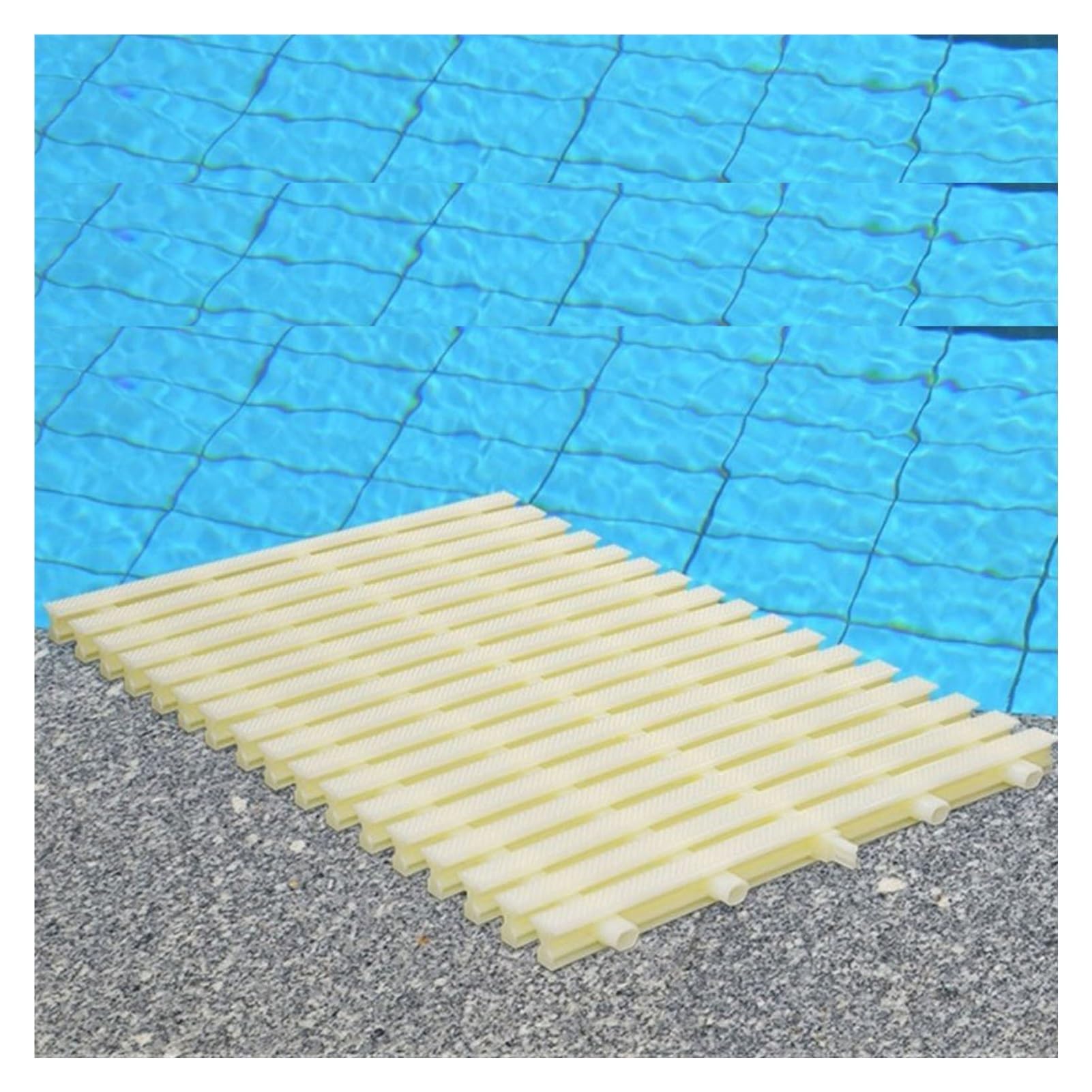 Grille de drainage piscine extérieure et douche de jardin | Plaque 3 trous réutilisable