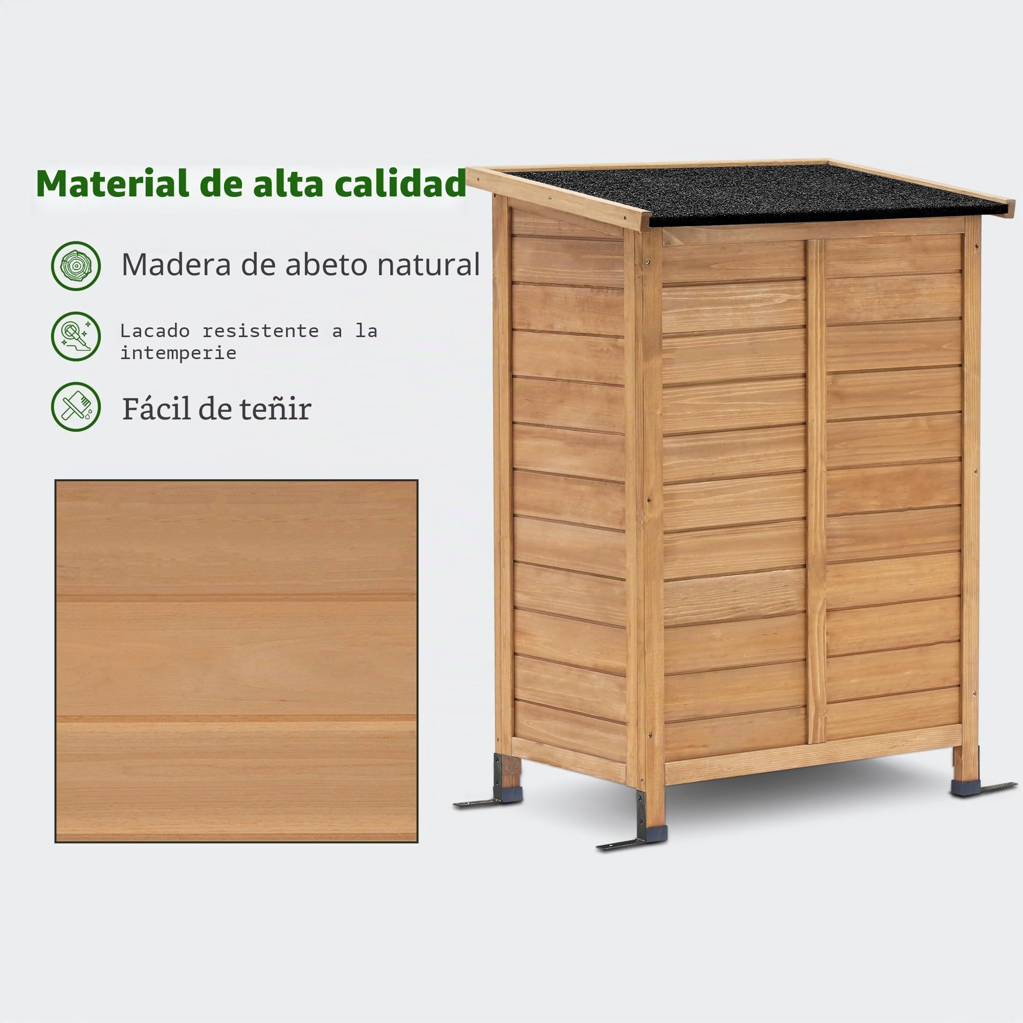 MCombo Mueble de jardín de madera Armario de jardín para las herramientas