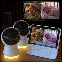 Boifun Babyphone Cámara WiFi 4MP 5,5" Duo Babyphone Control APP & Pantalla, Detección de cara cubierta y sueño en el vientre, Alertas de movimiento y llanto, Temp/Humedo, Luz nocturna
