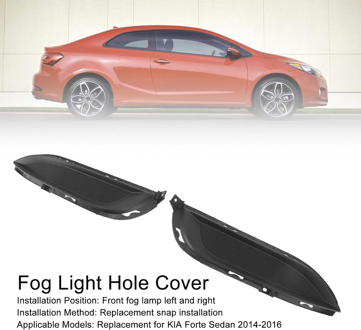 86564 A7000, Long Lasting High Strength Left Right Bumper Fog Lamp Hole Cover Forte Sedan