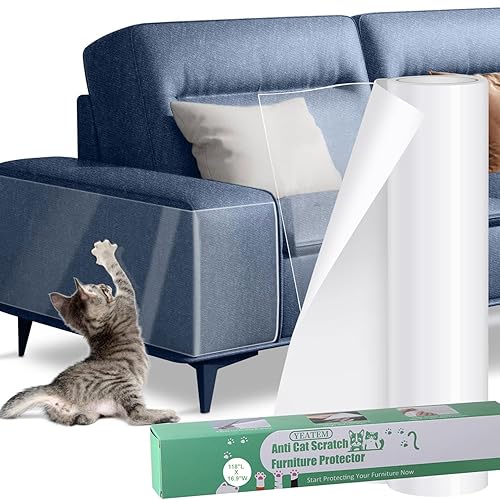 [Thicken Vinyl] Cat Scratch Furniture Protector, 162"x15" Couch Protector from