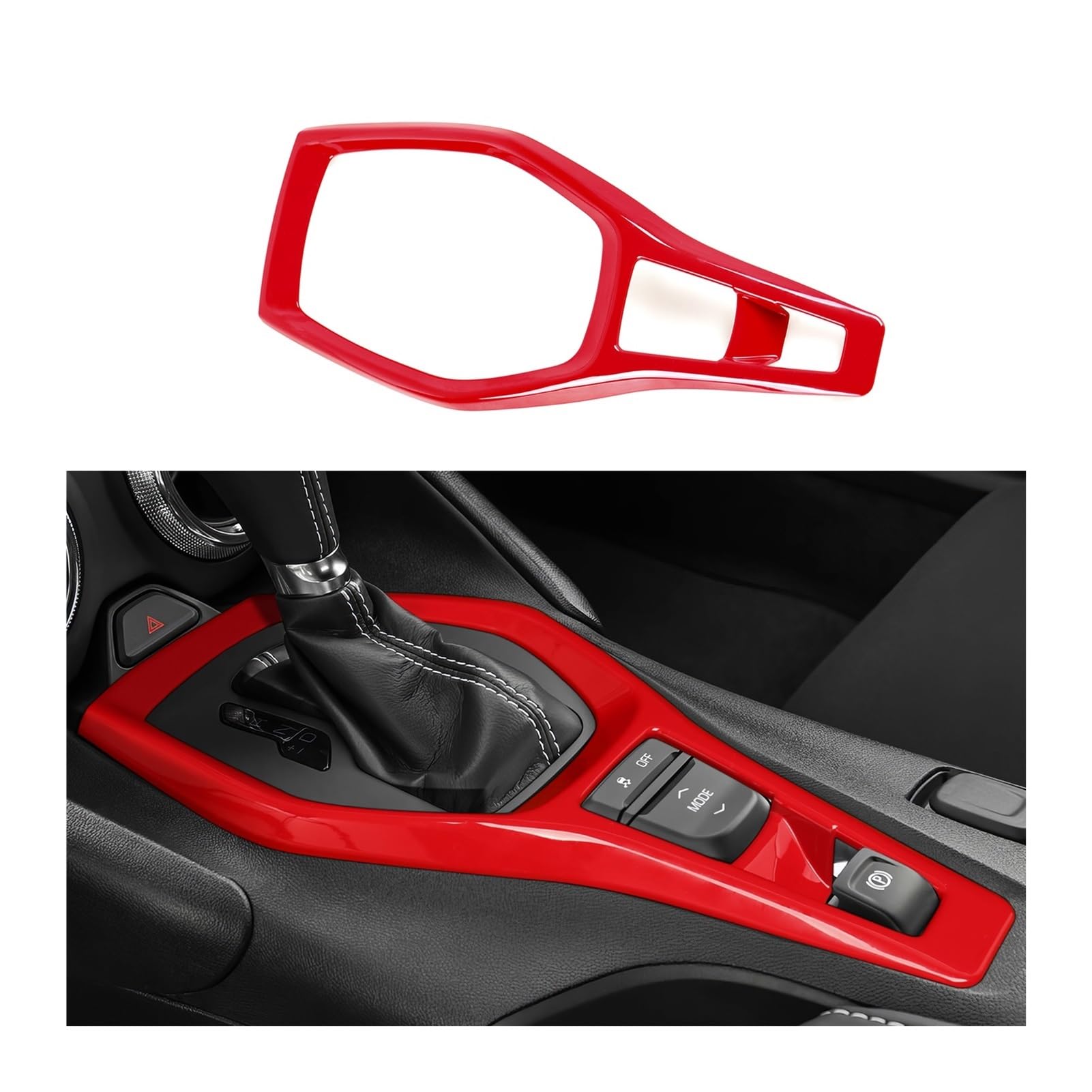 Car Interior for Chevrolet for Camaro ZL1 2016-2026 Center Console Gear Shift Panel Carbon Fiber Interior Sticker(Red)
