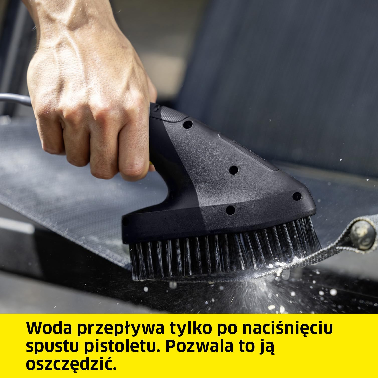 Kärcher szczotka do szorowania, do uporczywych zabrudzeń, twarde włosie, antypoślizgowy profil, łatwa w montażu, kompatybilna ze wszystkimi myjkami terenowymi OC 3