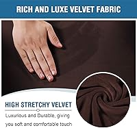 Vista 3 de H.VERSAILTEX Fundas elásticas de terciopelo para sillón reclinable, 6 piezas, fundas para loveseat reclinable de 2 cojines, fundas para sofá