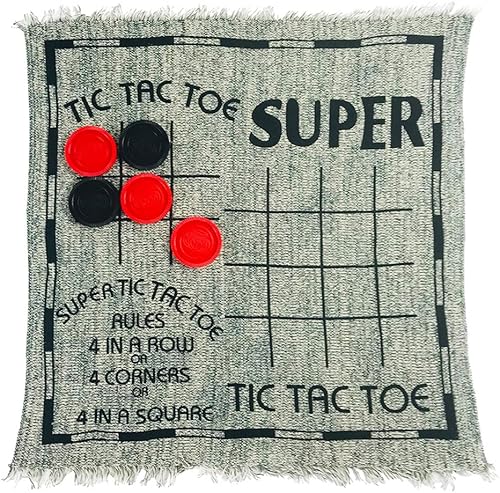 Miniatura 4 de Yuanhe - Juego de damas gigantes 3 en 1 y juego de punta Tic Tac con alfombra reversible juego de mesa para interiores y exteriores para familia