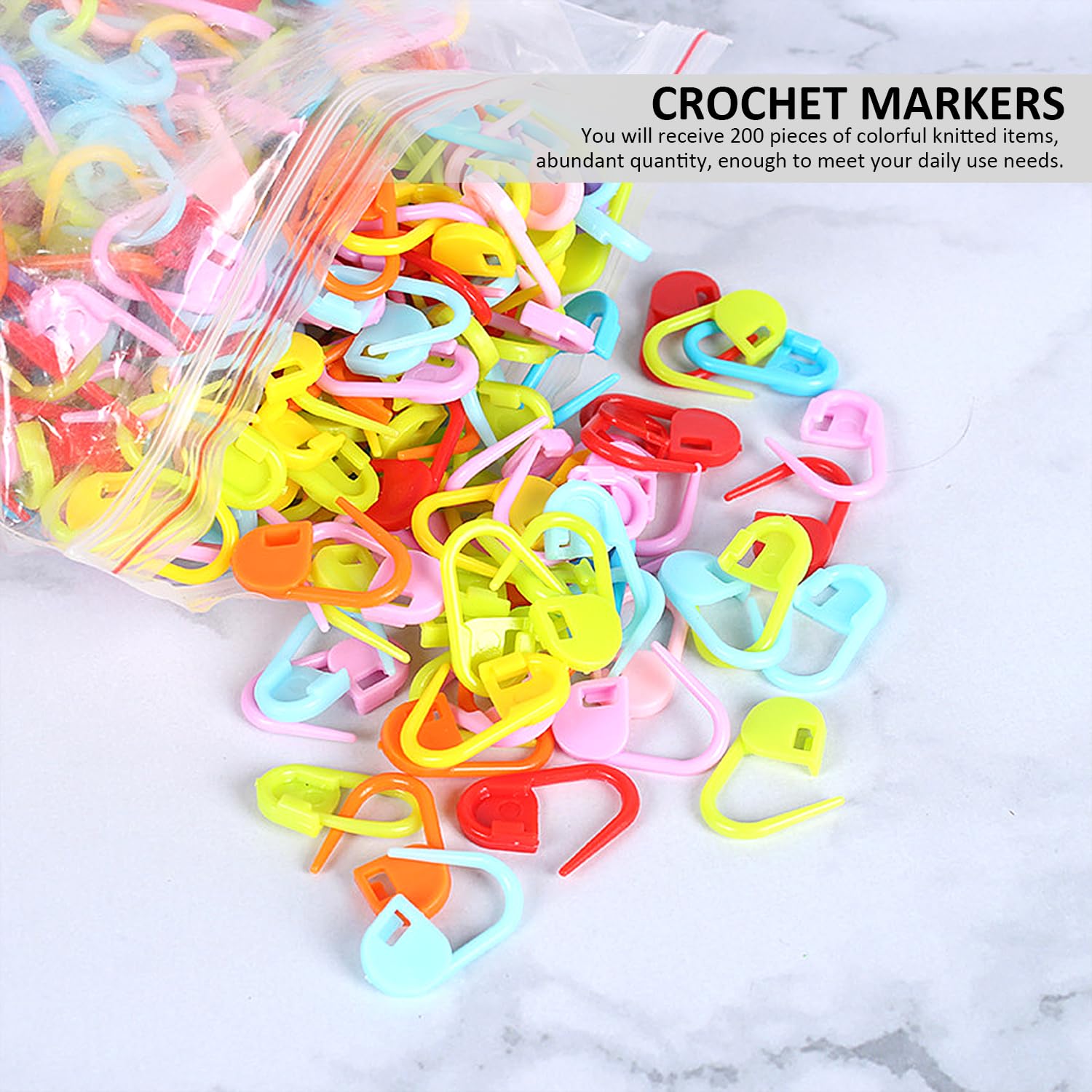 NAMOON Lot De 200 Marqueurs De Maille Colorés, Marqueurs De Fil Pour