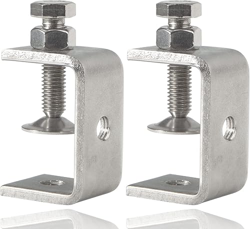 Miniatura 13 de Abrazaderas C de acero inoxidable mini de 1 pulgada para montaje, abrazaderas U metálicas resistentes para trabajo en metal, abrazadera