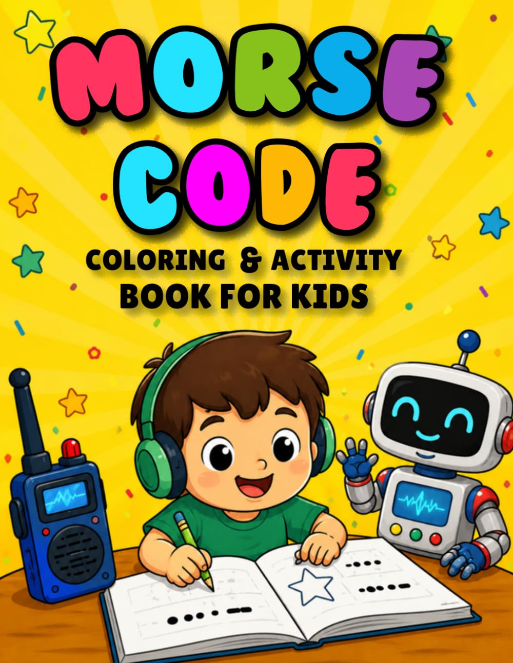 Morse code coloring & activity book for kids: Learn Morse Code with A–Z Alphabet Pages, Number Activities and Fun Decode for Kids Ages 4-12