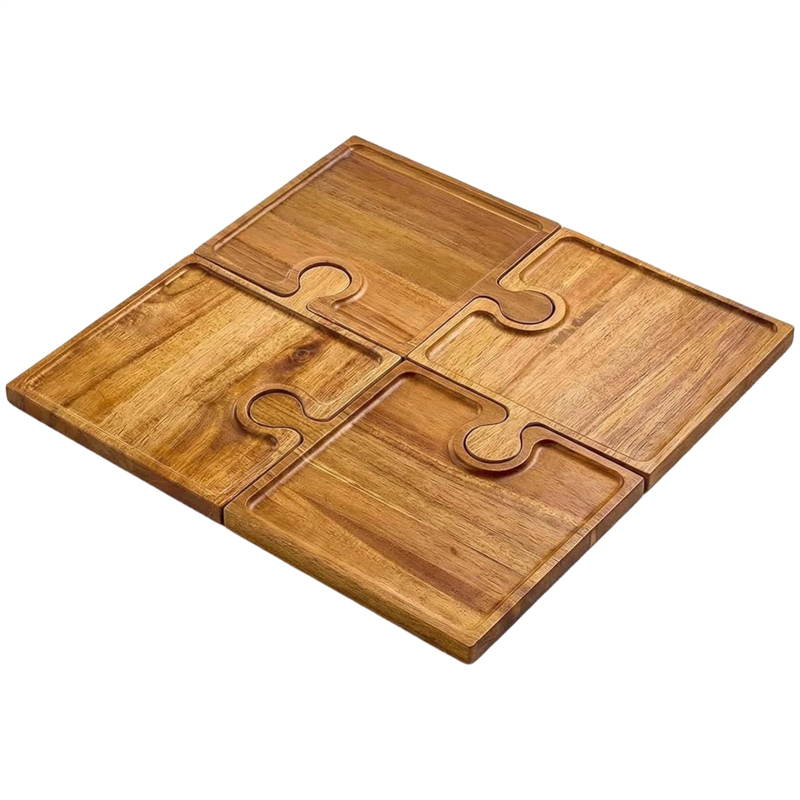 Juego de Tablas de Charcutería y Queso Tablero de Madera de 4 Piezas que se | Tabla de Queso con Diseño de para en Cocina Para Cocina Boda Vacaciones Aperitivo Comida Familia Anfitriona