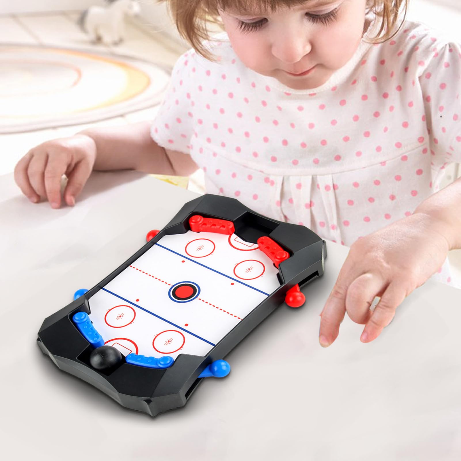 PRIMUZ Jeu de Hockey sur Table, Sport de Bureau, Rondelle Rapide pour Adultes et Amis
