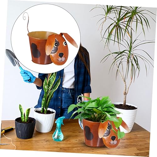 Miniatura 3 de Luxshiny Maceta de hierro para colgar plantas, cubos, jardinería, balcón, maceta de hierro, maceta de hierro, macetas de hierro, mini maceta de