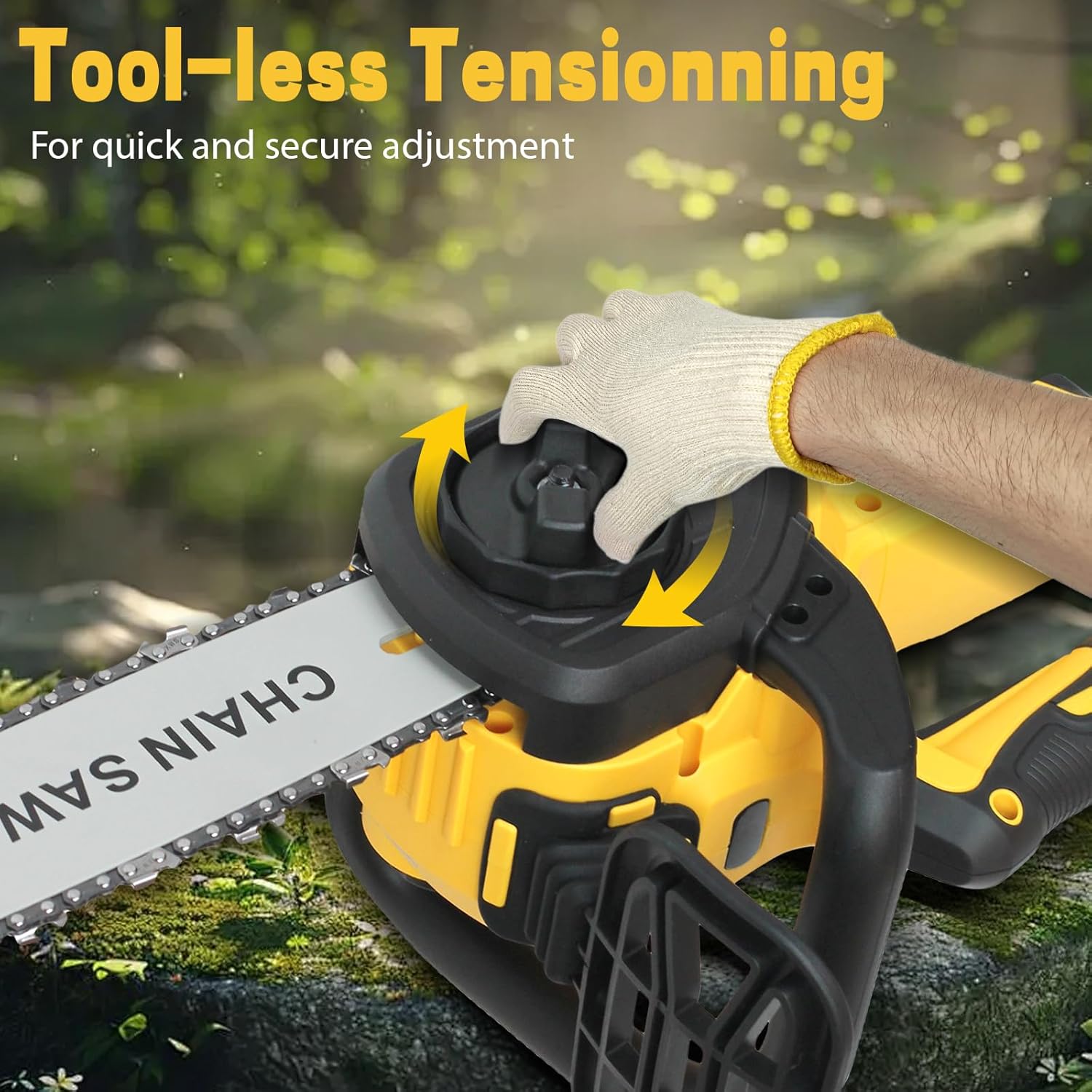 Cordless 12" Brushless Chainsaw for Dewalt 20V MAX Battery, 12 Inch Brushless Electric Chainsaw with Security Lock & Auto Lubrication for Wood Cutting Tree Trimming Courtyard Garden(Tool Only)