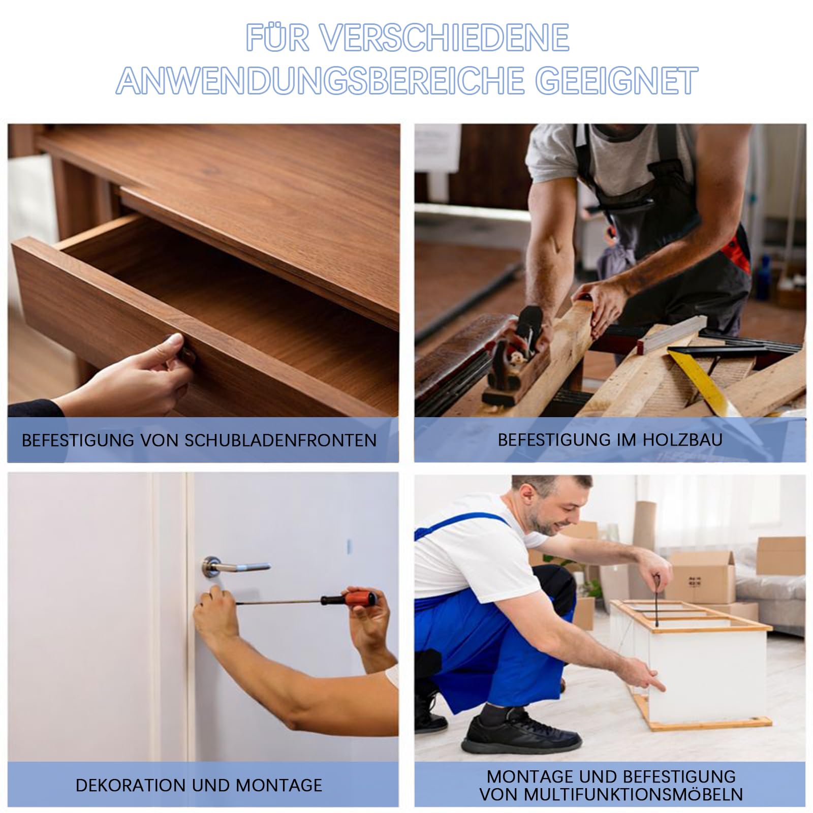 8er Set verstellbare C-Zwingen für Schweißen und Holzarbeiten | Schraubklemmen zum Fixieren von Werkstücken an Tisch, Werkbank, Schublade und Möbeln – für Montage und Reparatur
