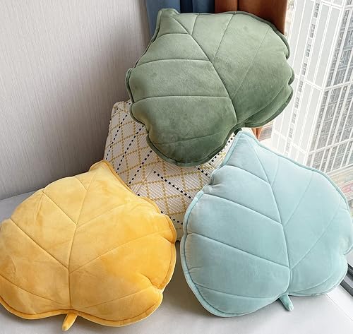 Miniatura 7 de Almohada de decoración de hojas 3D, almohada con forma de cojín suave para el suelo, cojín de suelo con plantas verdes, almohadas de sofá,
