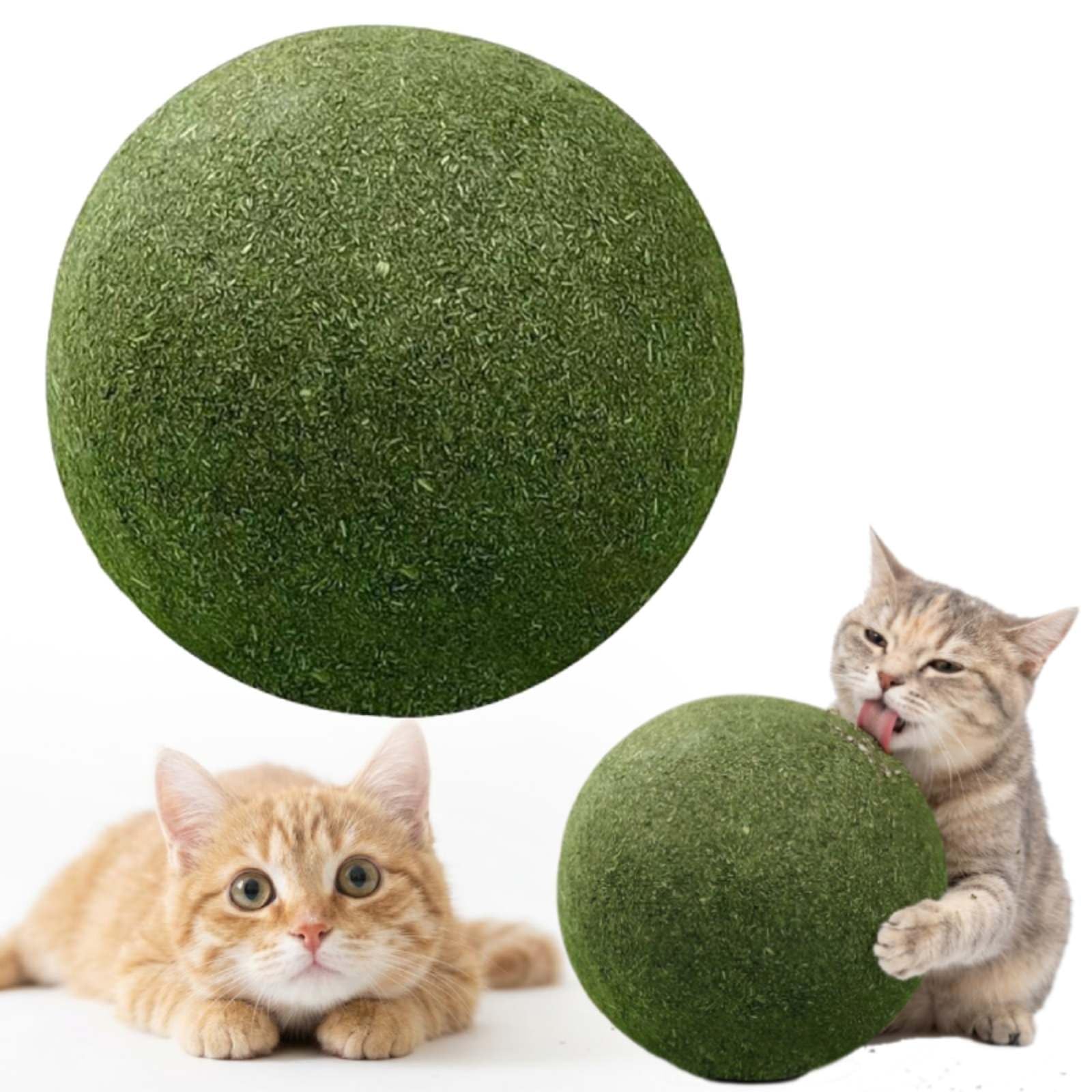 Huge Catnip Ball, Giant Catnip Balls for Cats, Jumbo Cat Nip Balls, Interactive Cat Toy for Indoor Cats, Pet Nip Licking Ball, Big Teething Chew Toys for Stress Relief & Healthy Play (10cm)