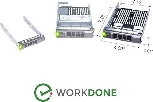 Miniatura 7 de WORKDONE Paquete de 4 unidades  Organizador de disco duro de 3.5 pulgadas  Compatible con servidores Dell PowerEdge seleccionados de 11 a 13