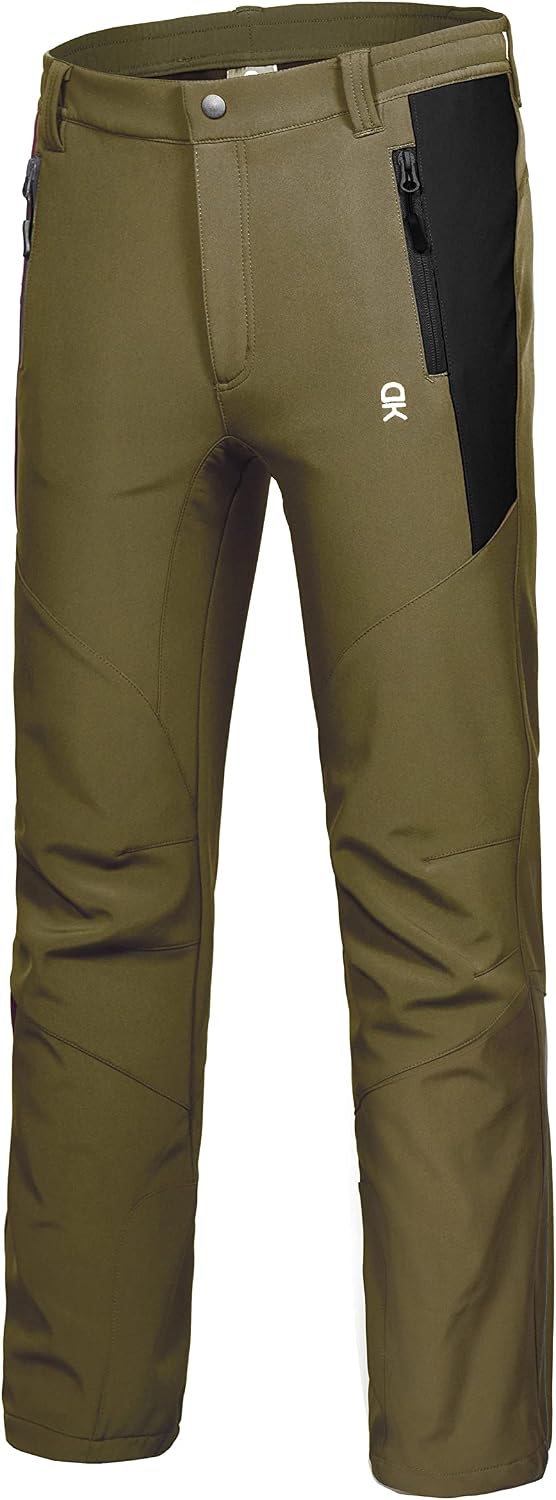 Little Donkey Andy Men’s Water-Repellent Softshell Insulated Pants for Hiking Ski Snow, Fleece Lined