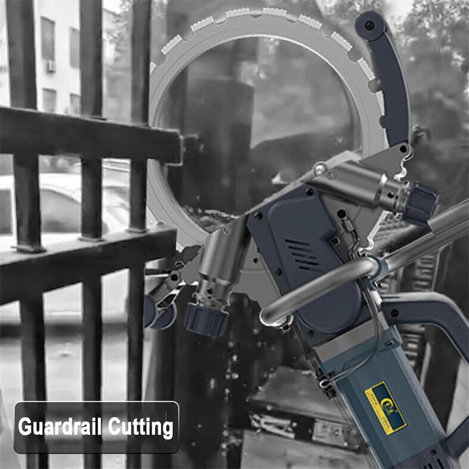 8800W Handheld Concrete Wall Cutting Machine, 270mm Electric Stone Cutting Machine Wall Chaser Ring Concrete Cutter Saw