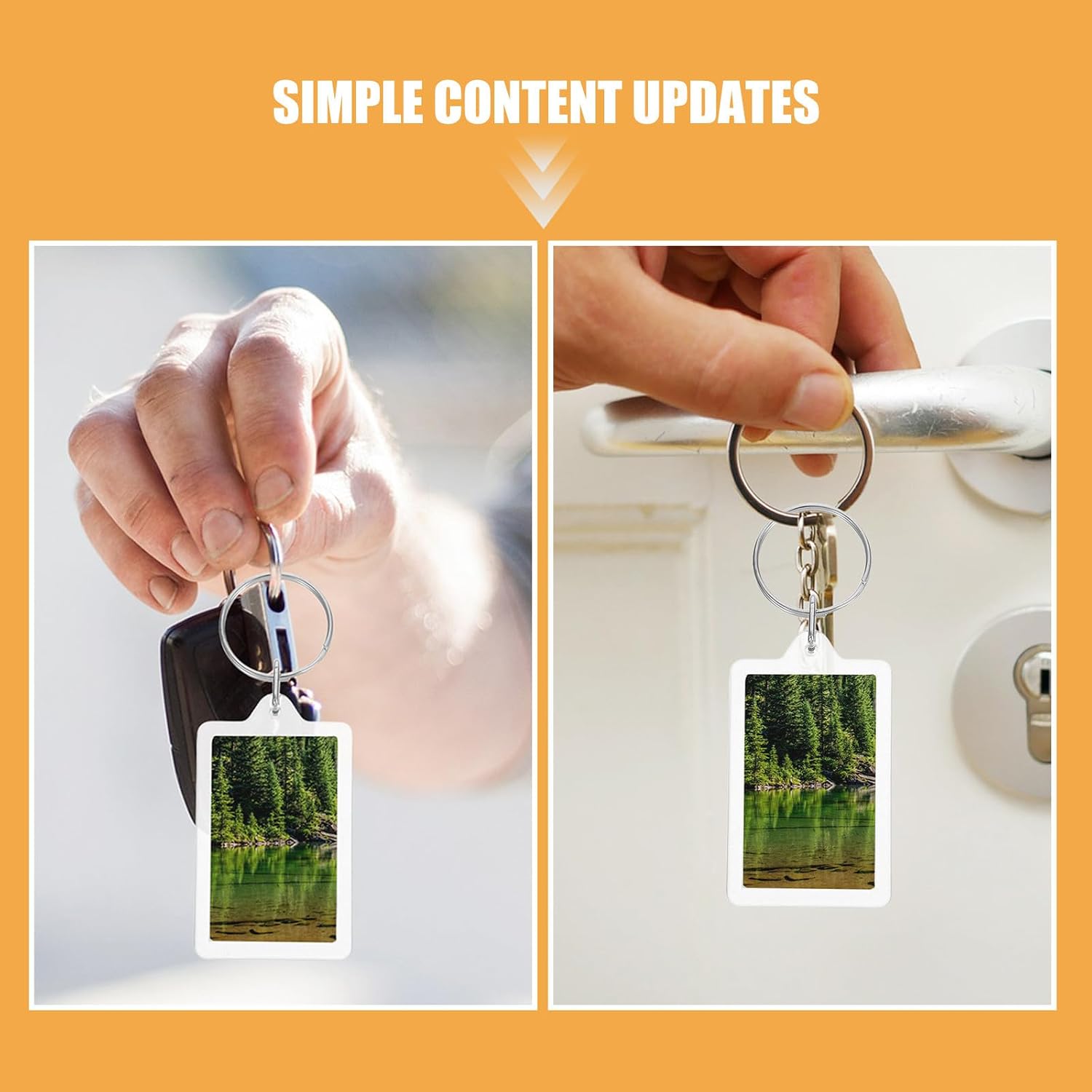 30pcs Clear Photo Insert Keychains Xin DIY Picture Frame Keyrings Portable Lightweight Pendant Keyrings for Graduation Birthday Christmas Party Favors image 3
