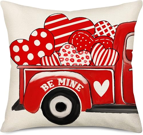 Funda de almohada roja para el día de San Valentín de 20 x 20 pulgadas, diseño de lunares, para decoración de temporada, fundas de almohada con Funda de almohada roja para el día de San Valentín de 20 x 20 pulgadas, diseño de lunares, para decoración de temporada, fundas de almohada con
